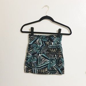 New Bodycon Bandage Teal Abstract Tribal Skirt